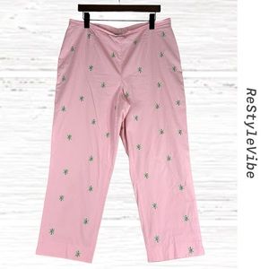 BROOKS BROTHERS Women’s Size 16 Pants Cropped High Rise Fit Turtle Embroidered